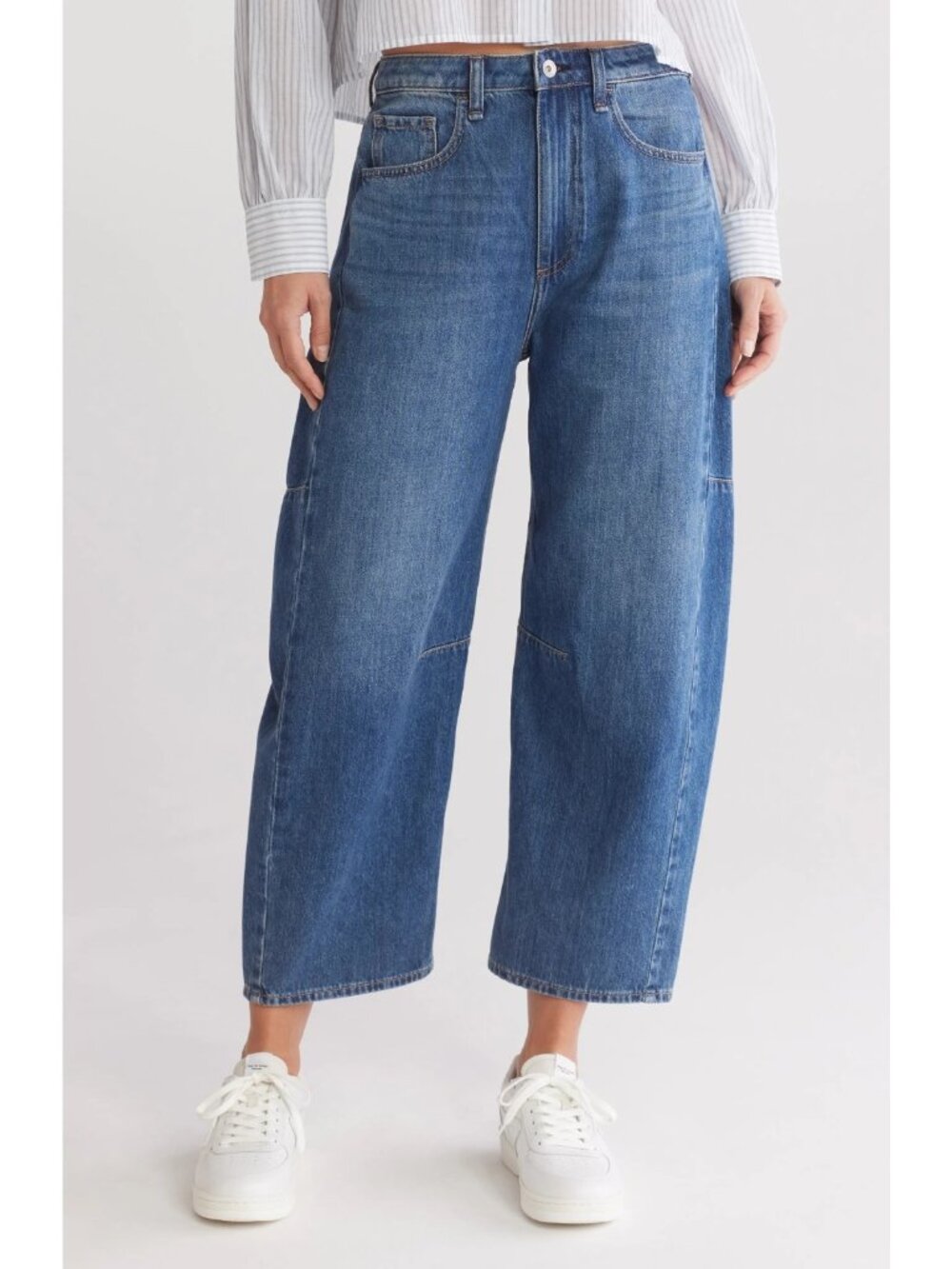 Rag & Bone Chase Women's High Rise Barrel Leg Crop Jeans Medium Wash Size 25